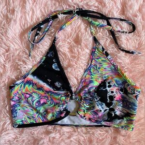 iHeartRaves Liquid Tripp Multicolor Halter Top | Small